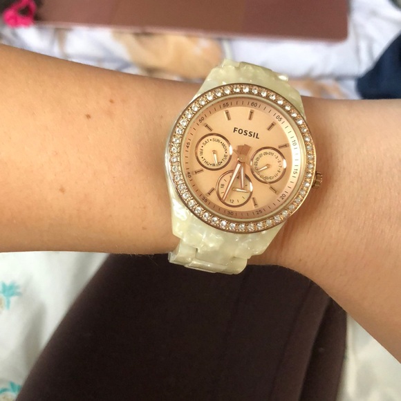 fossil tortoise shell watch